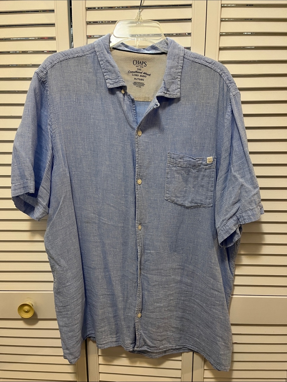 Chaps men’s linen blend button down shirt